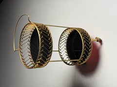 Vintage side table with black glass tops