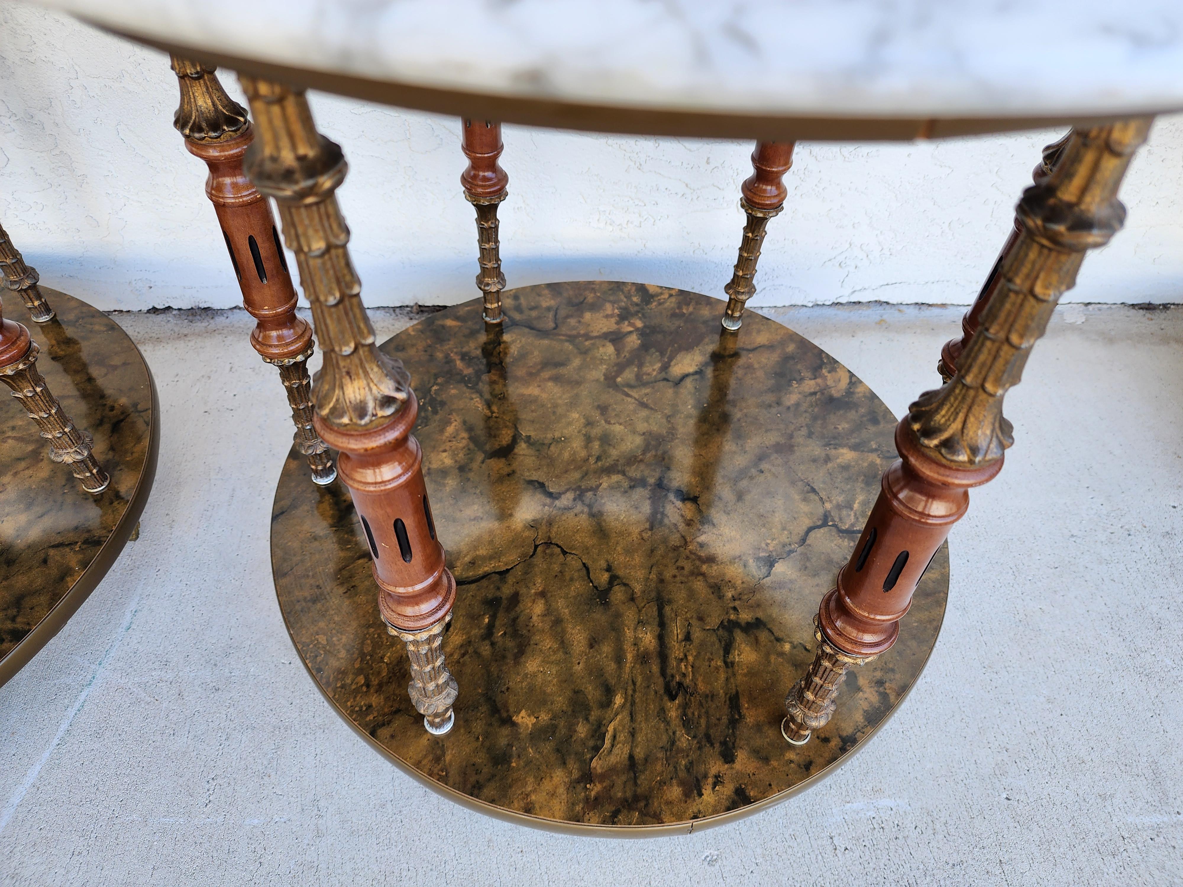 Vintage Side Tables Italian Marble For Sale 6