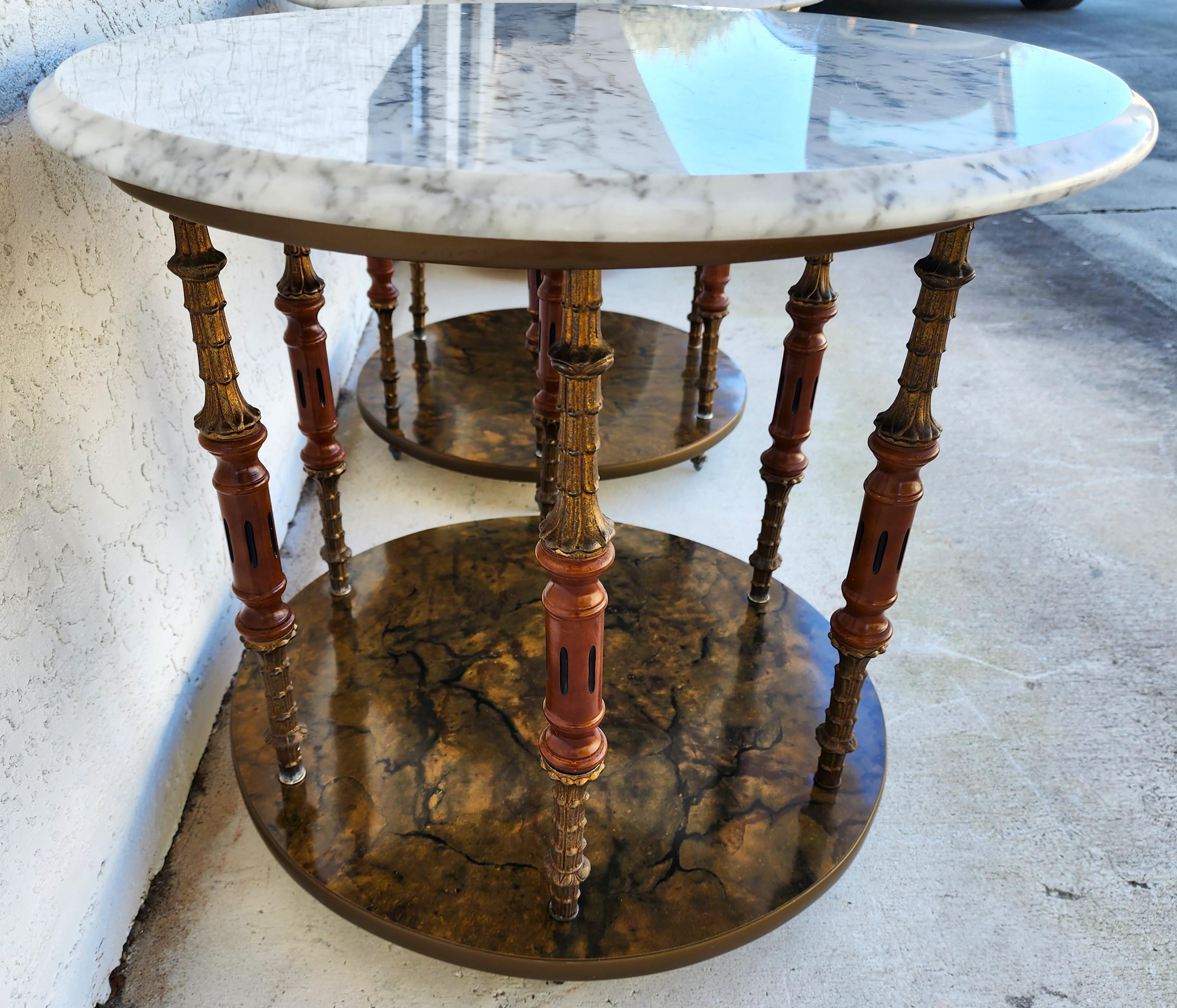 Vintage Side Tables Italian Marble For Sale 2