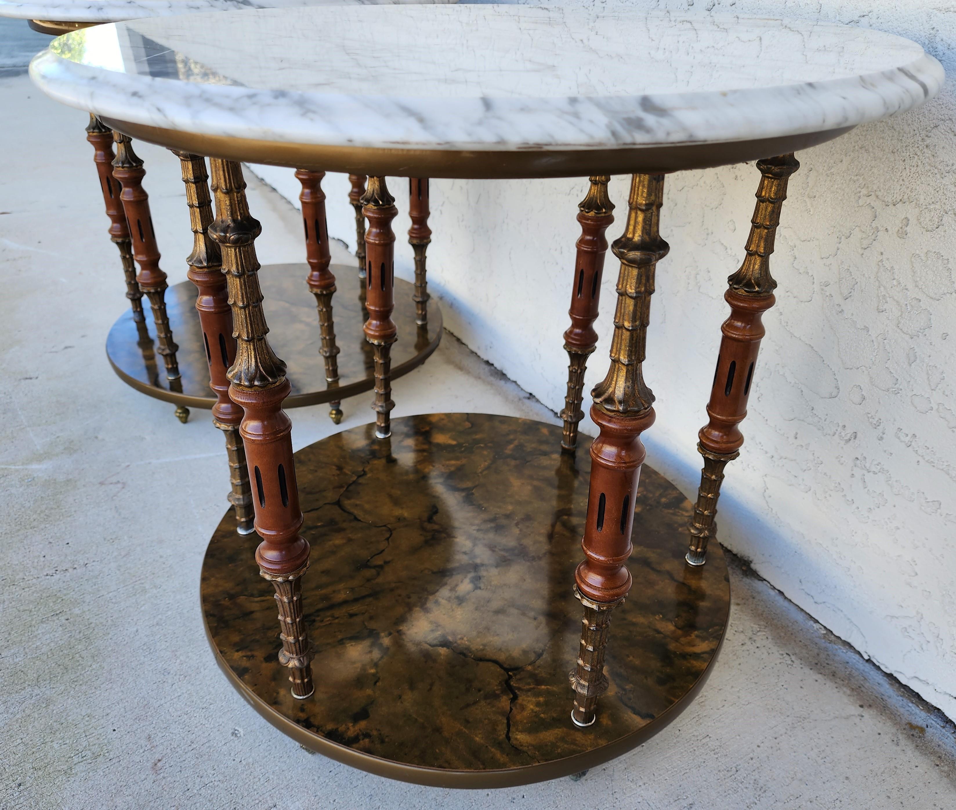Vintage Side Tables Italian Marble For Sale 3