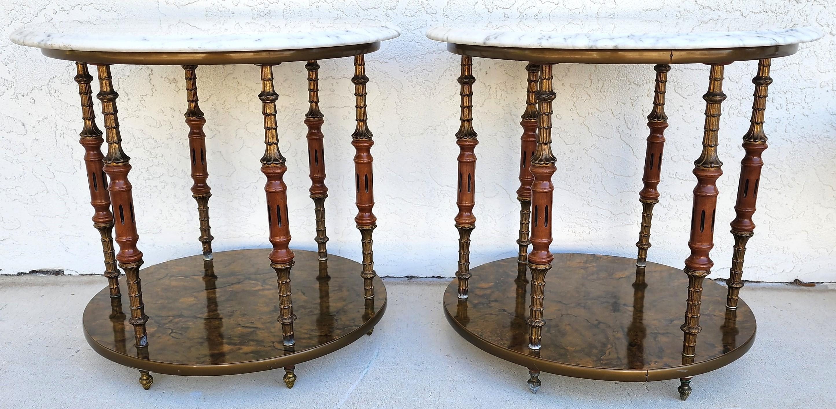 Vintage Side Tables Italian Marble For Sale 4