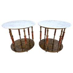 Vintage Side Tables Italian Marble