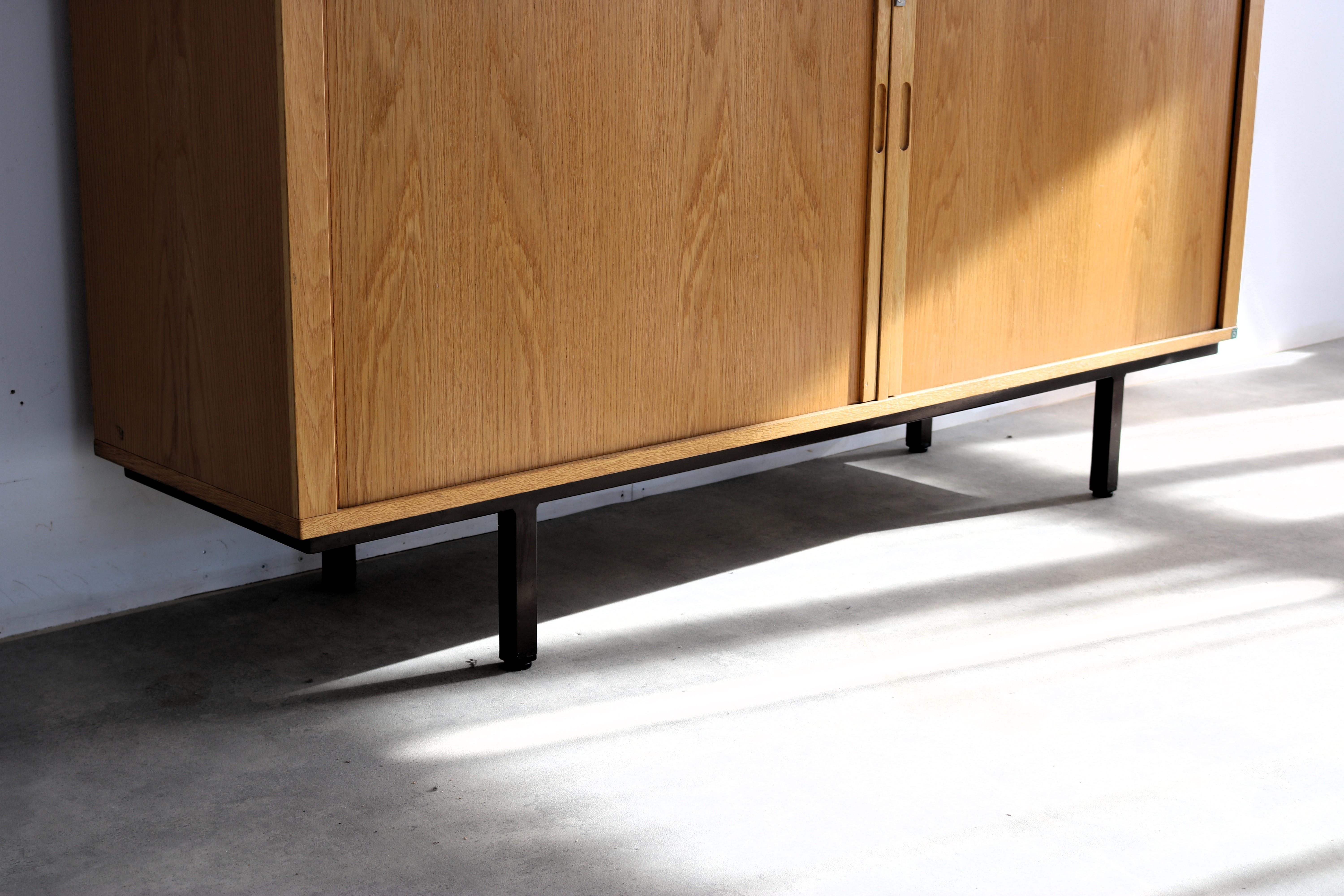 Metal vintage sideboard  dresser  tambour  60s  Danish