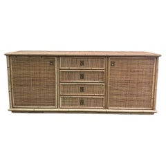 Vintage sideboard in bamboo and brass by Dal Vera