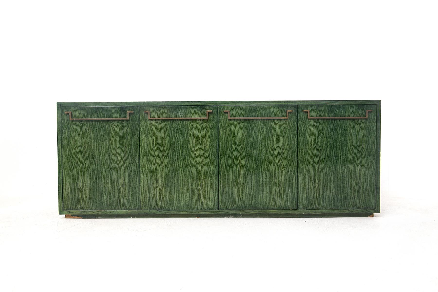Mid-Century Modern Vintage Sideboard in Green Wood by Vivai del Sud