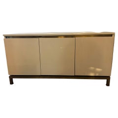 Vintage Sideboard in Lacquered Wood and Brass by Guy Lefevre