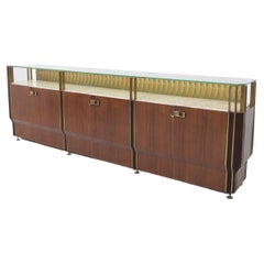 Vintage Sideboard in Wood and Brass by Dassi Mobili Moderni