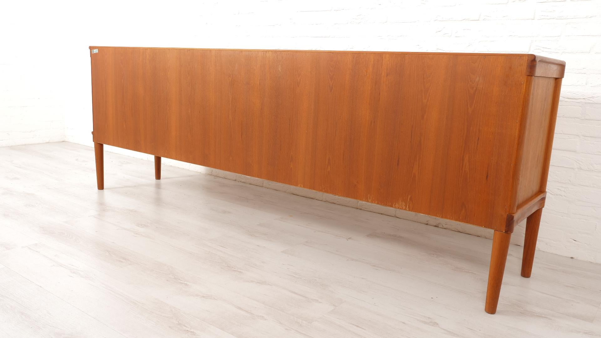 Danish Vintage sideboard  Teak  Bramin  H.W. Klein  225 cm For Sale