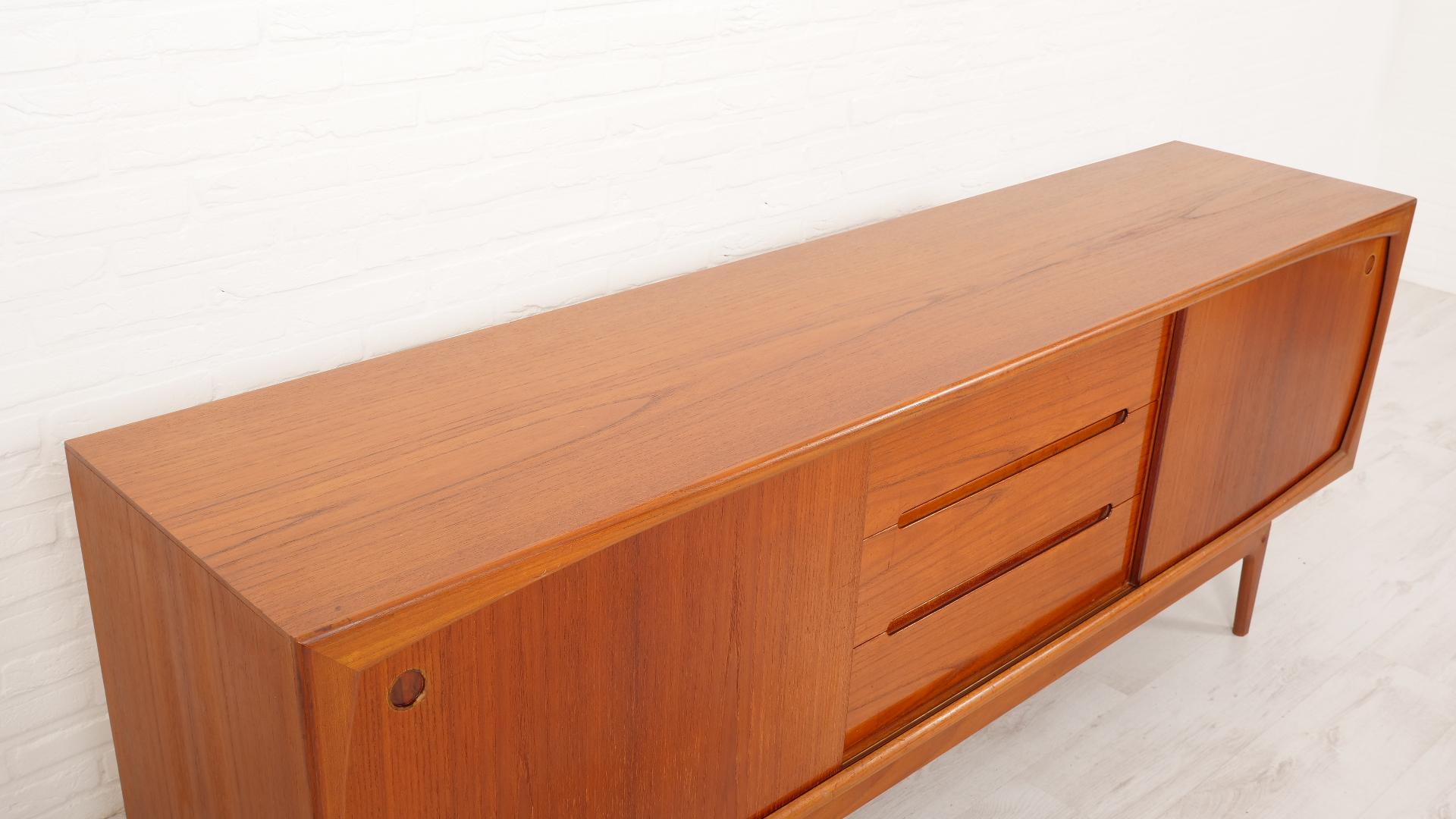 Mid-20th Century Vintage sideboard  Teak  Danish design  200 cm For Sale