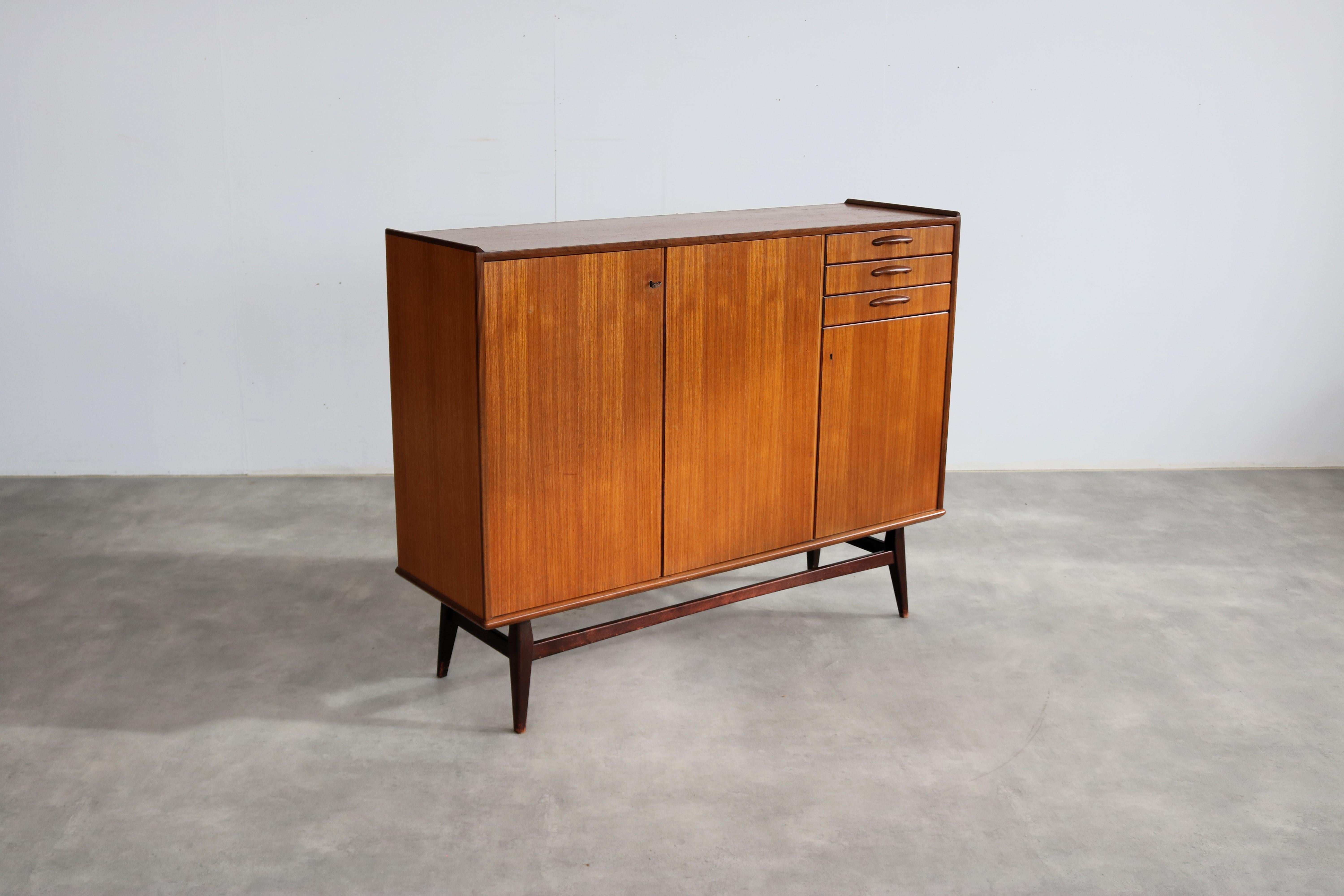 vintage sideboard  wall cupboard  60s  Swedish In Good Condition For Sale In Lemmer, NL