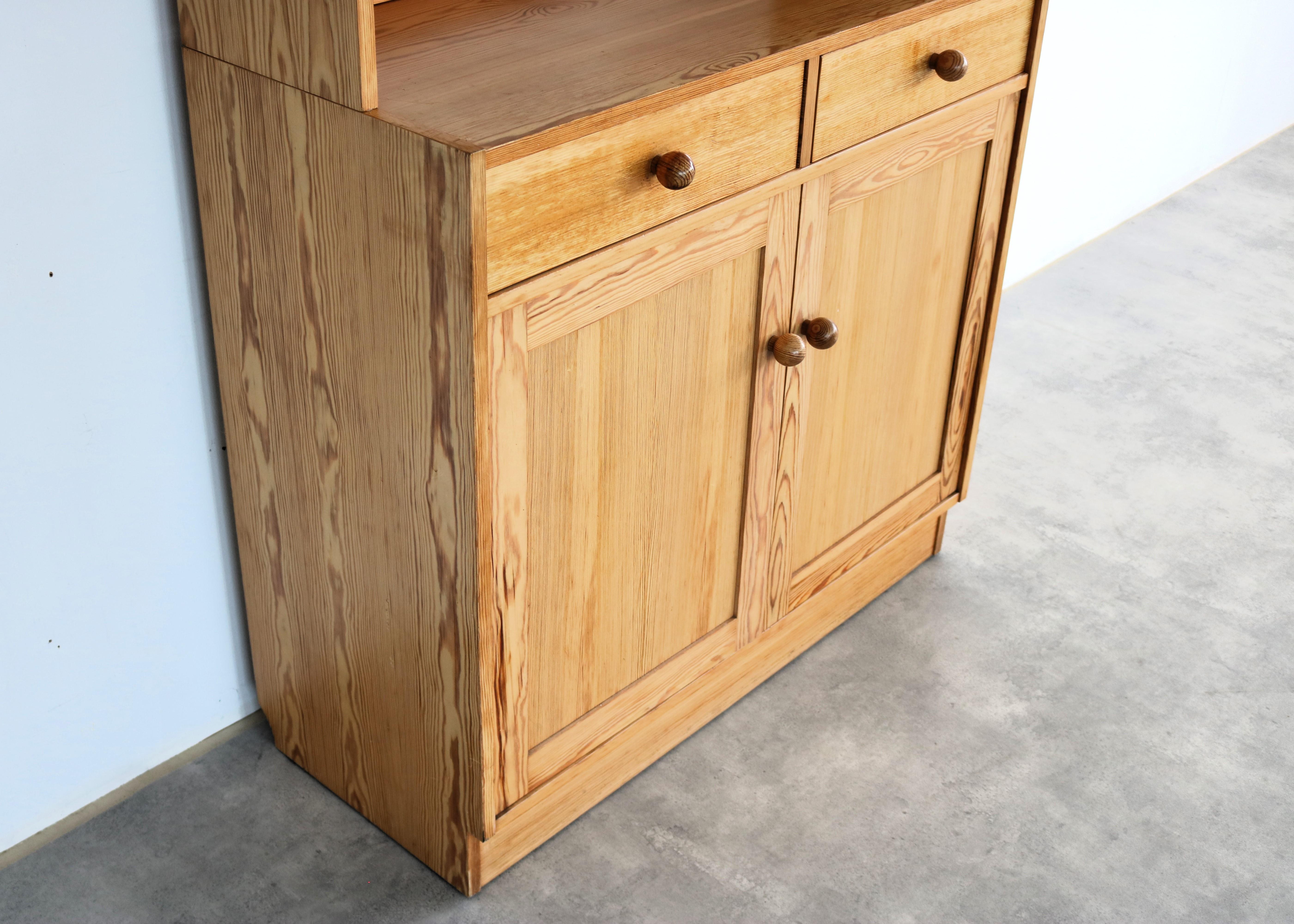Late 20th Century vintage sideboard  wall cupboard  pine  Sweden For Sale