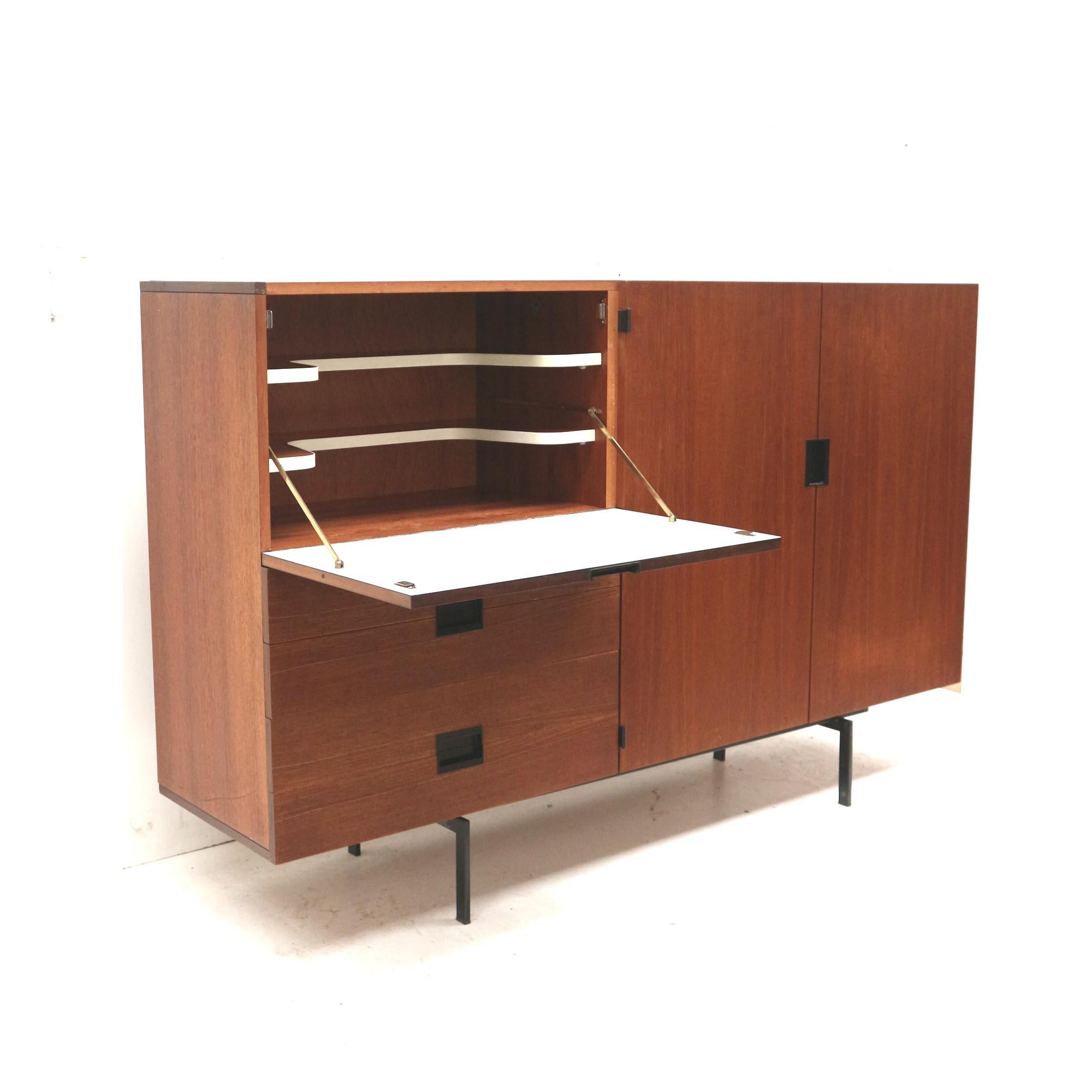 Teak Vintage sideboard / wall unit Model CU09 from the Japanese Series Cees Braakman For Sale