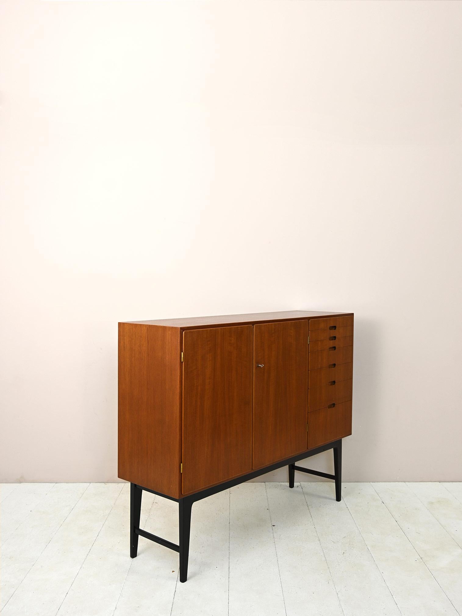 Mid-20th Century Vintage Sideboard with Black Legs For Sale