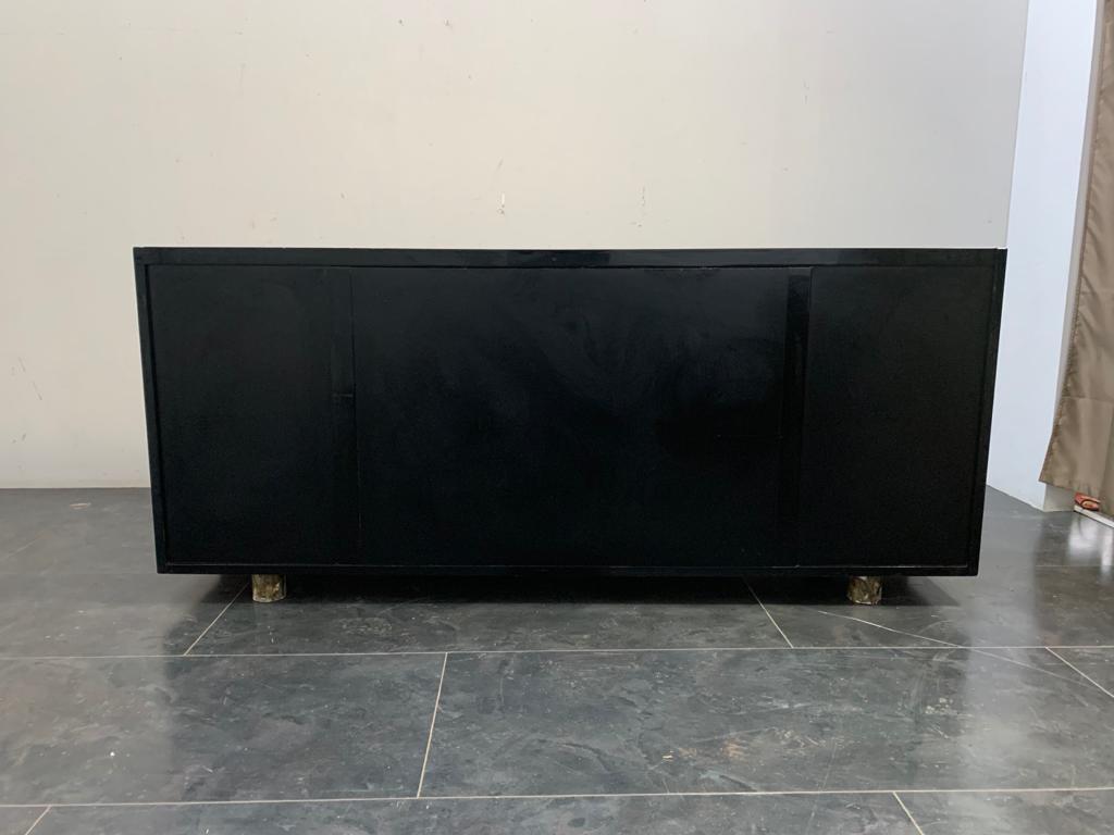 Vintage Sideboard with Quartz Top and Black Base by Giotto Stoppino for Acerbis For Sale 6