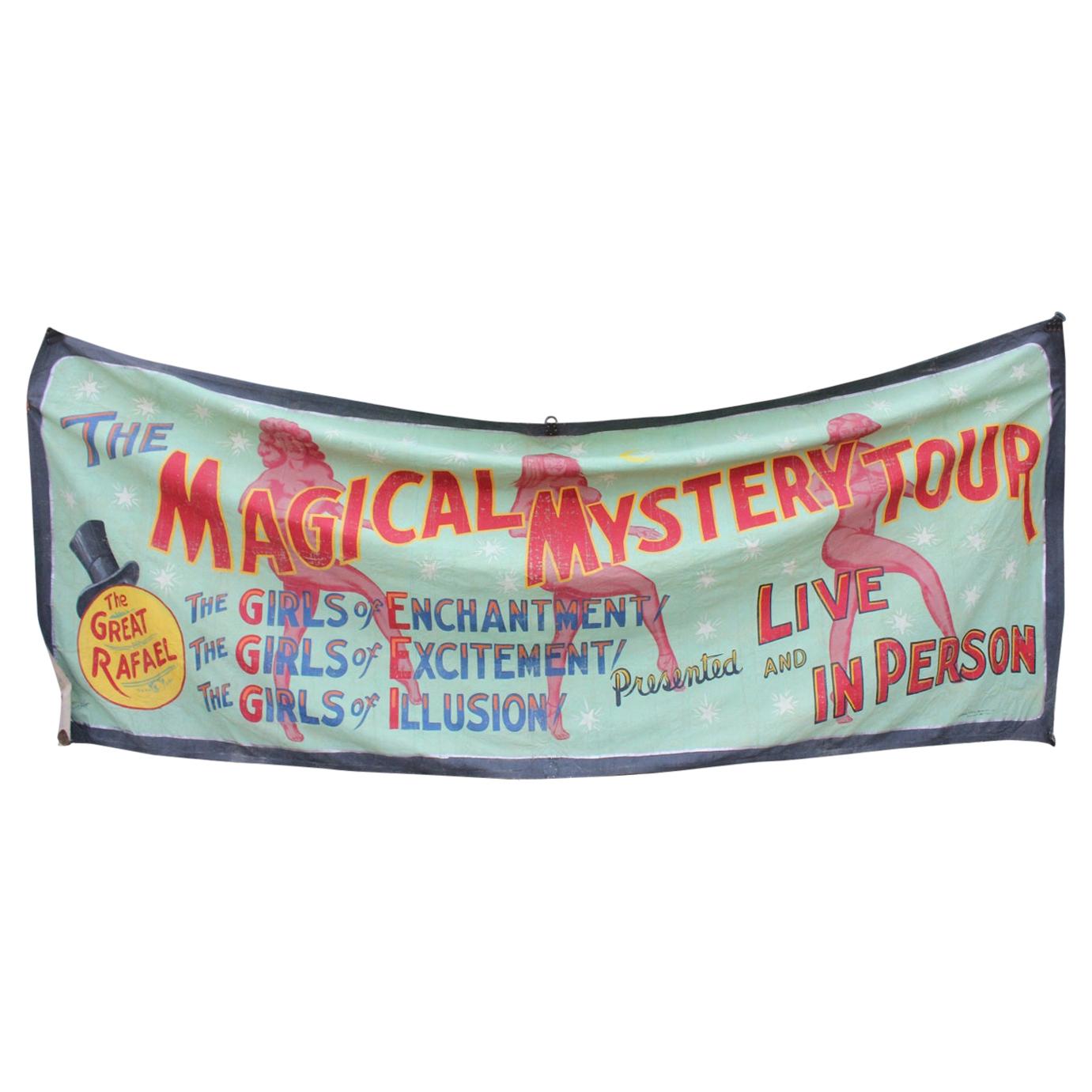 Vintage Sideshow Banner by Fred Johnson For Sale
