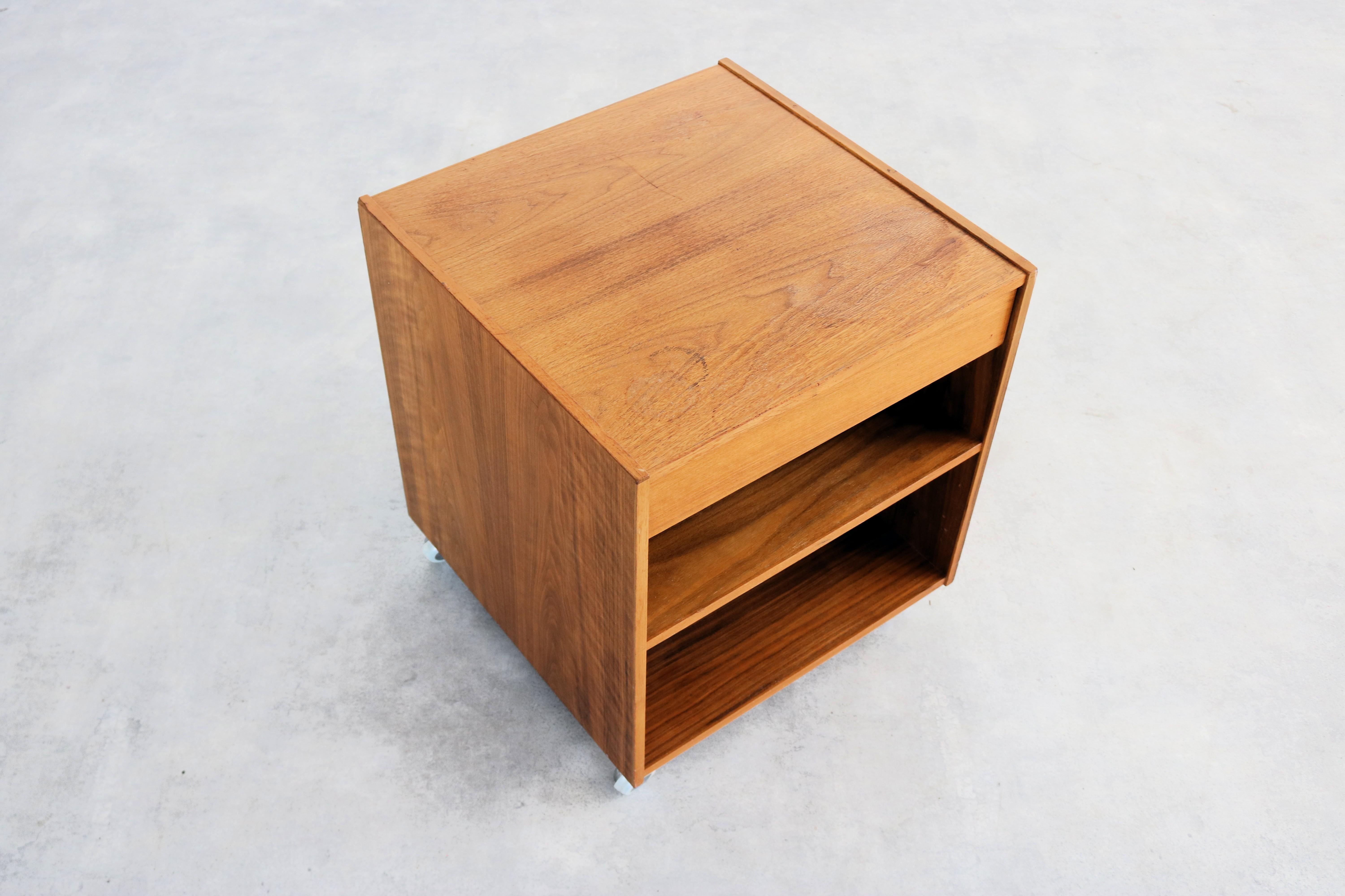 vintage sidetable   side table with drawer  1960s  teak In Good Condition For Sale In Lemmer, NL