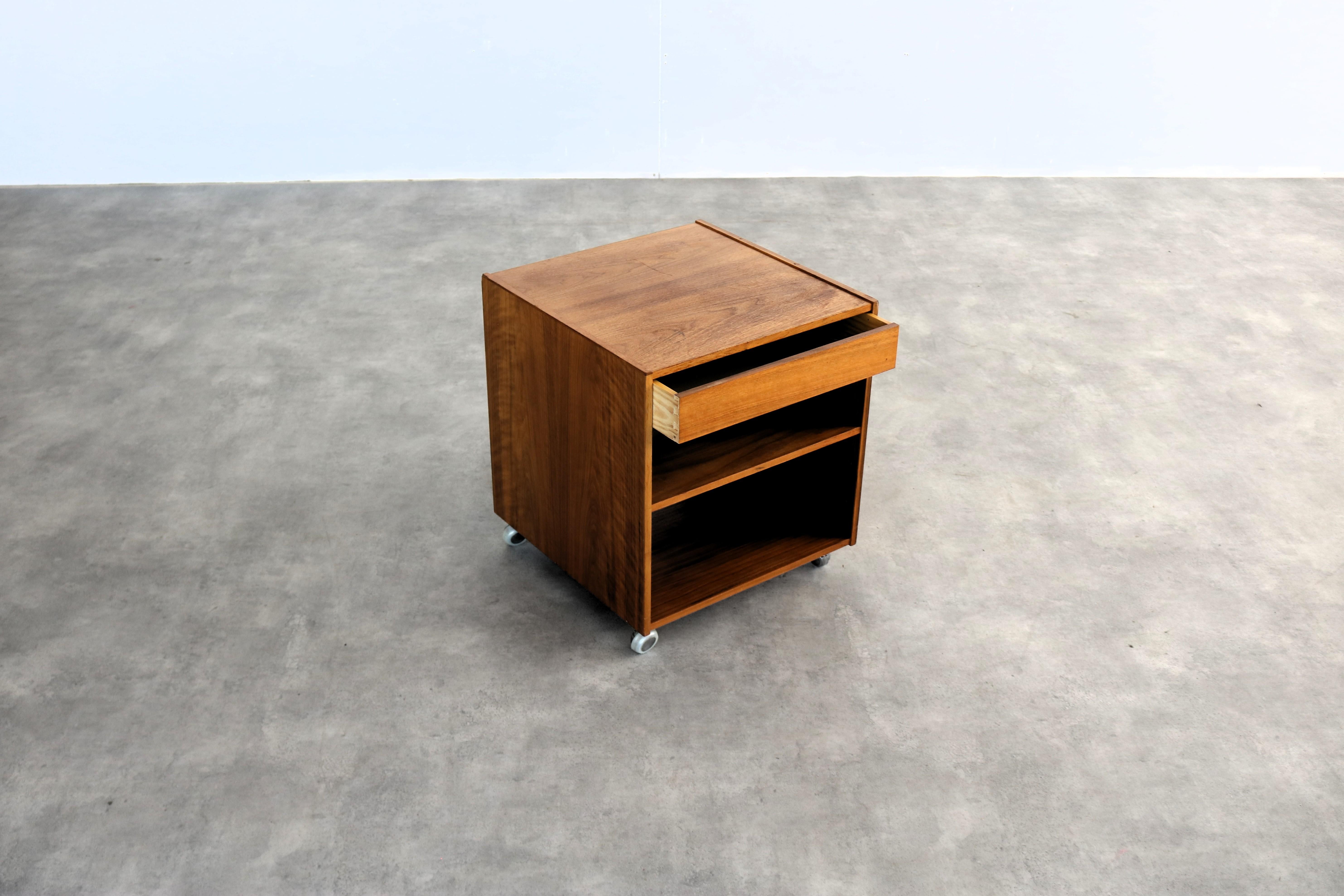 Teak vintage sidetable   side table with drawer  1960s  teak For Sale