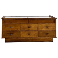 Vintage Siegel Paris Mostrador de tienda de roble - Vitrina de cristal - Años 50