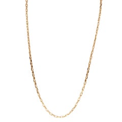 Vintage Signed 3.5mm Fancy Cable Link Chain Necklace 14k Rose Gold