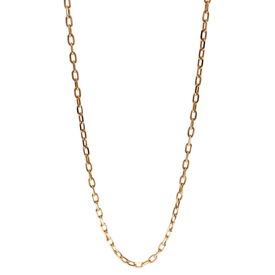 Women's or Men's Vintage Signed 3.5mm Fancy Cable Link Chain Necklace 14k Rose Gold For Sale