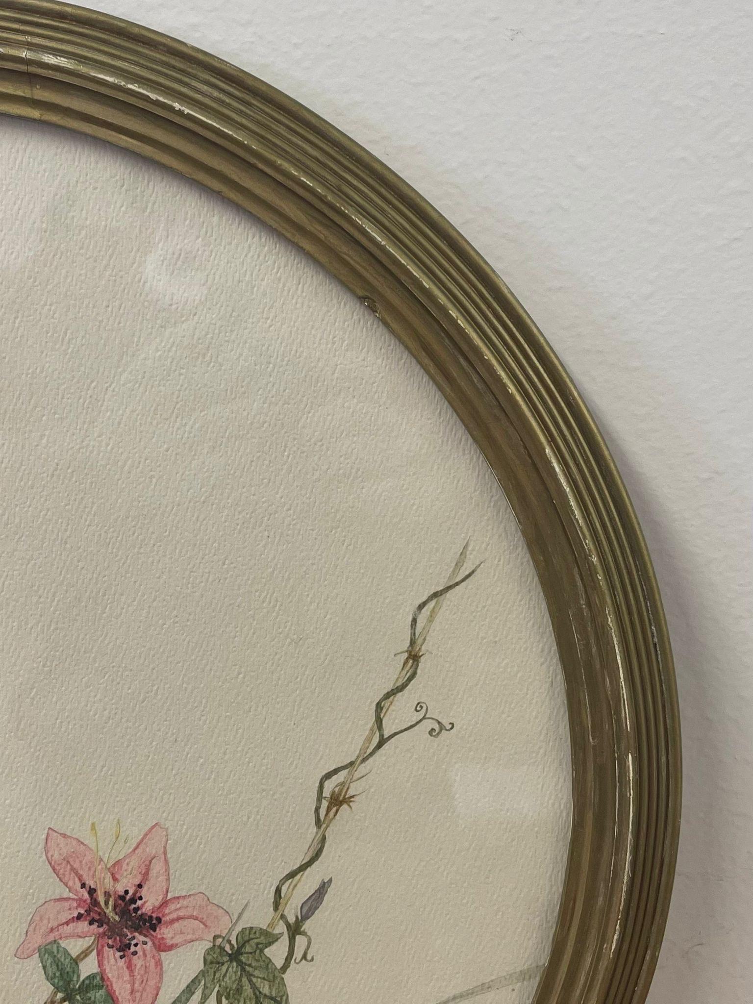 Signiertes und gerahmtes Vintage-Kunstwerk mit Gartenblumen. im Zustand „Gut“ im Angebot in Seattle, WA