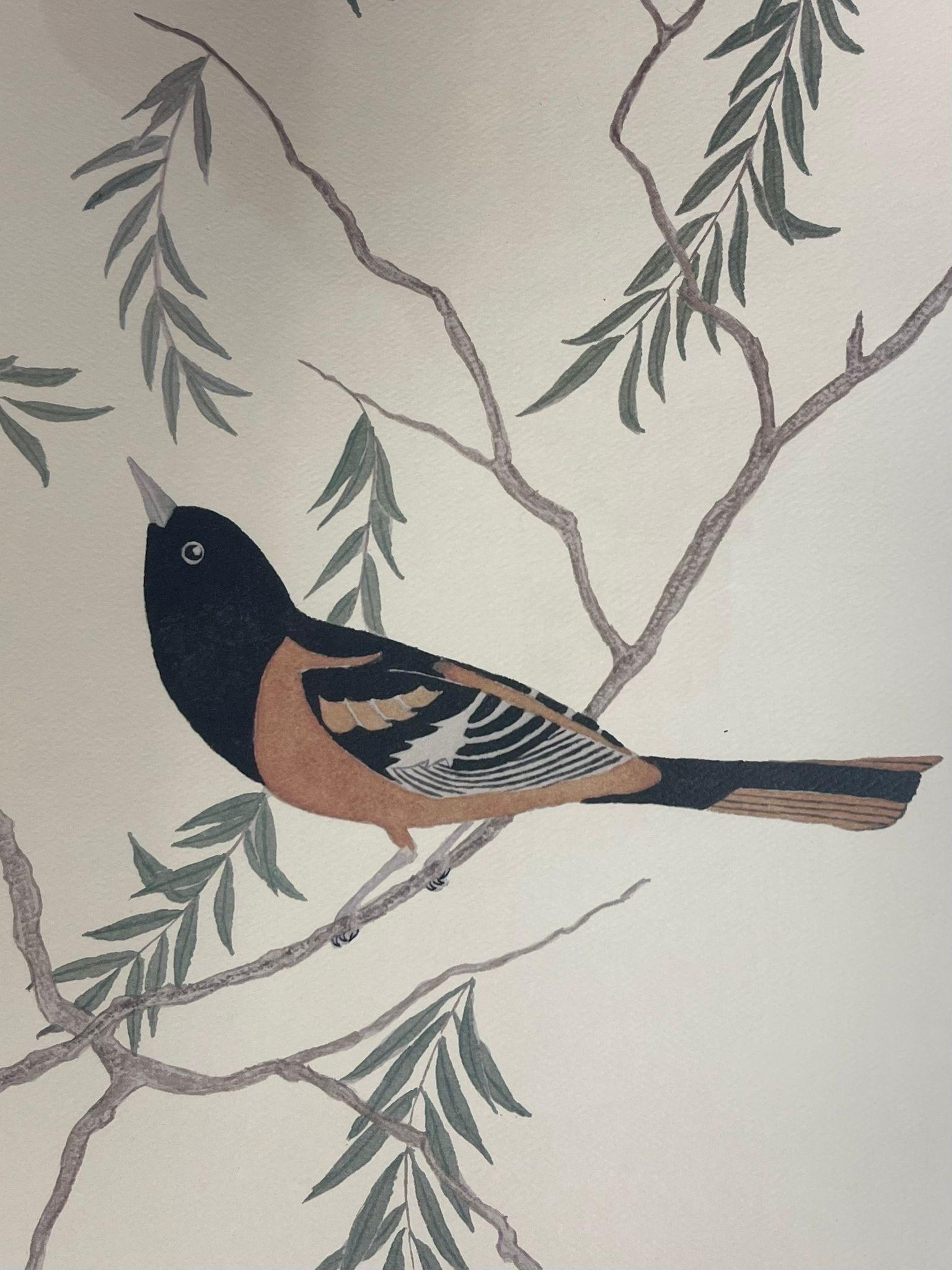 Opera d'arte d'epoca firmata e incorniciata di due Baltimore Orioles. in vendita 1