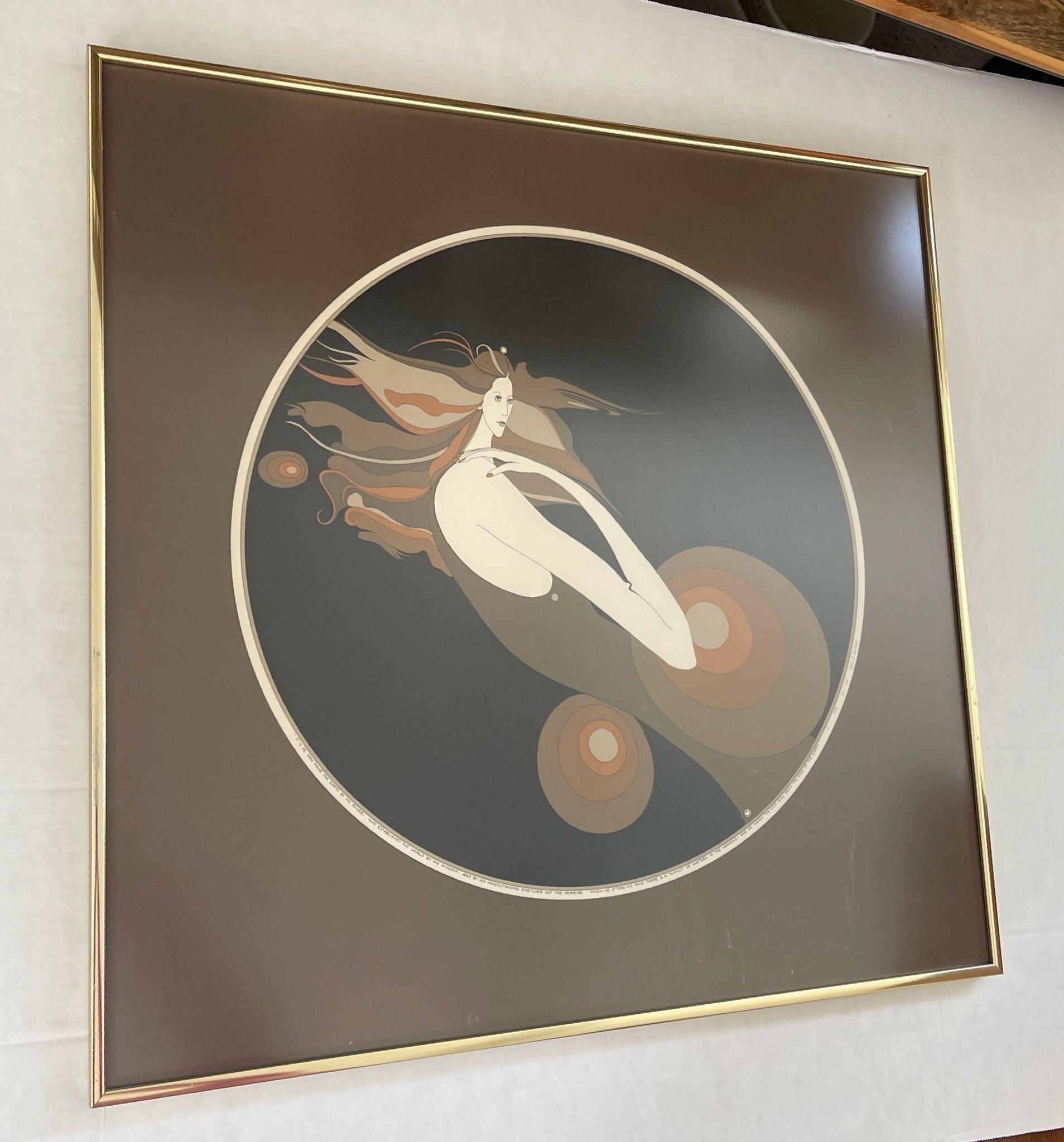 Vintage Signed and Framed John Luke Eastman Lithograph Print of woman . 1975 For Sale 1