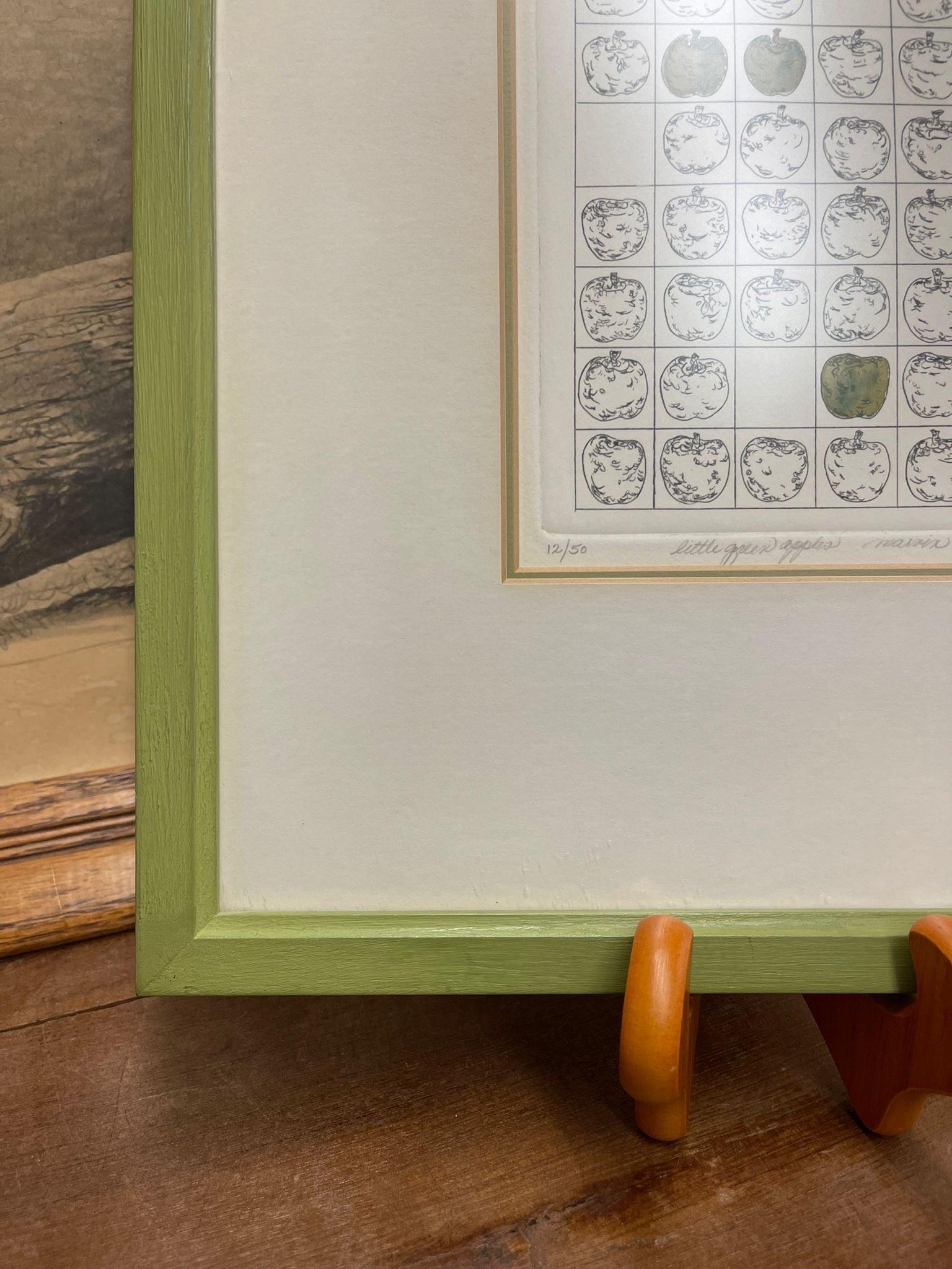 Vintage Signed and Numbered Original Print by Yvonne Davis Titled “ Little Green In Good Condition In Seattle, WA