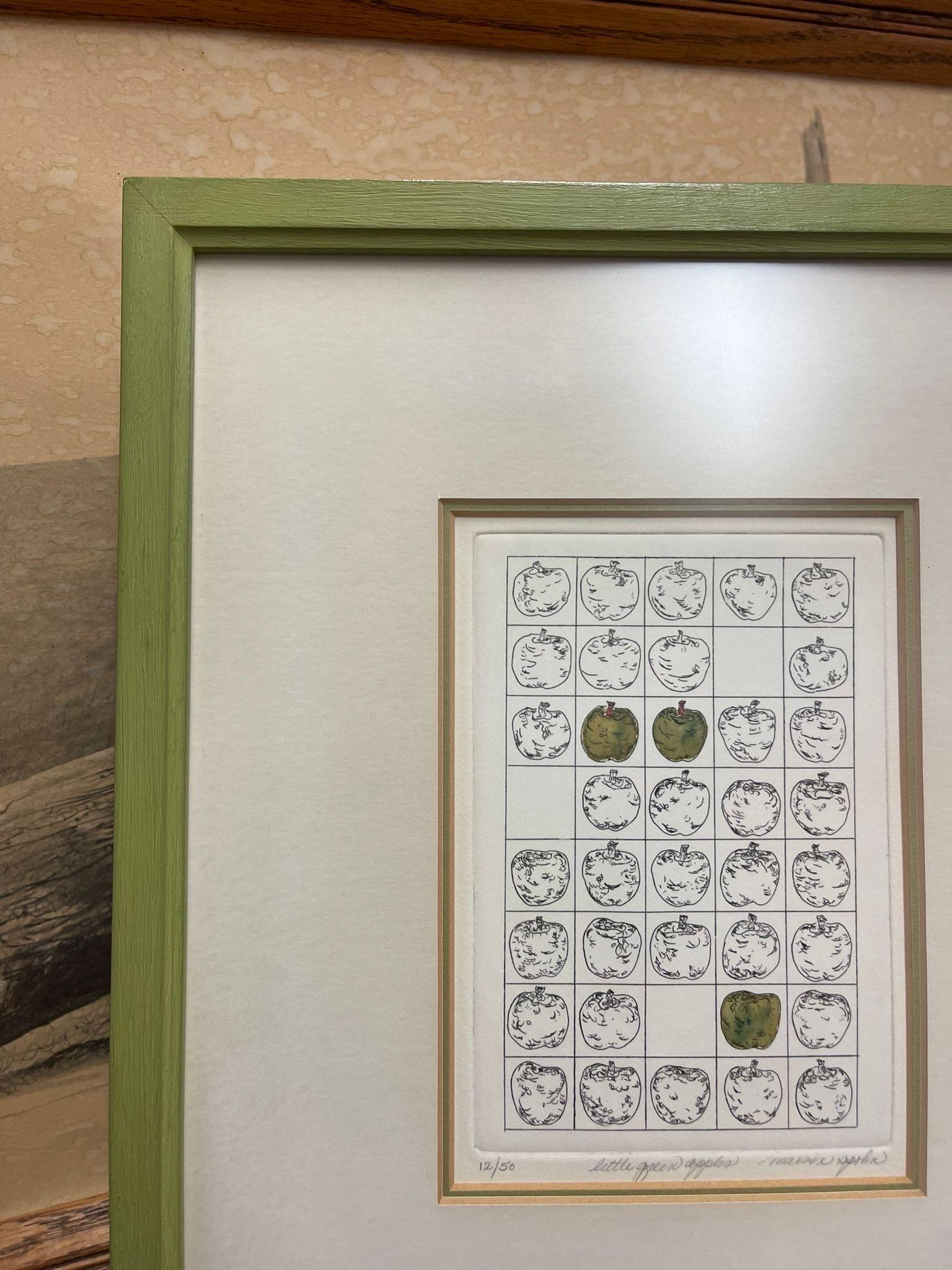 Wood Vintage Signed and Numbered Original Print by Yvonne Davis Titled “ Little Green