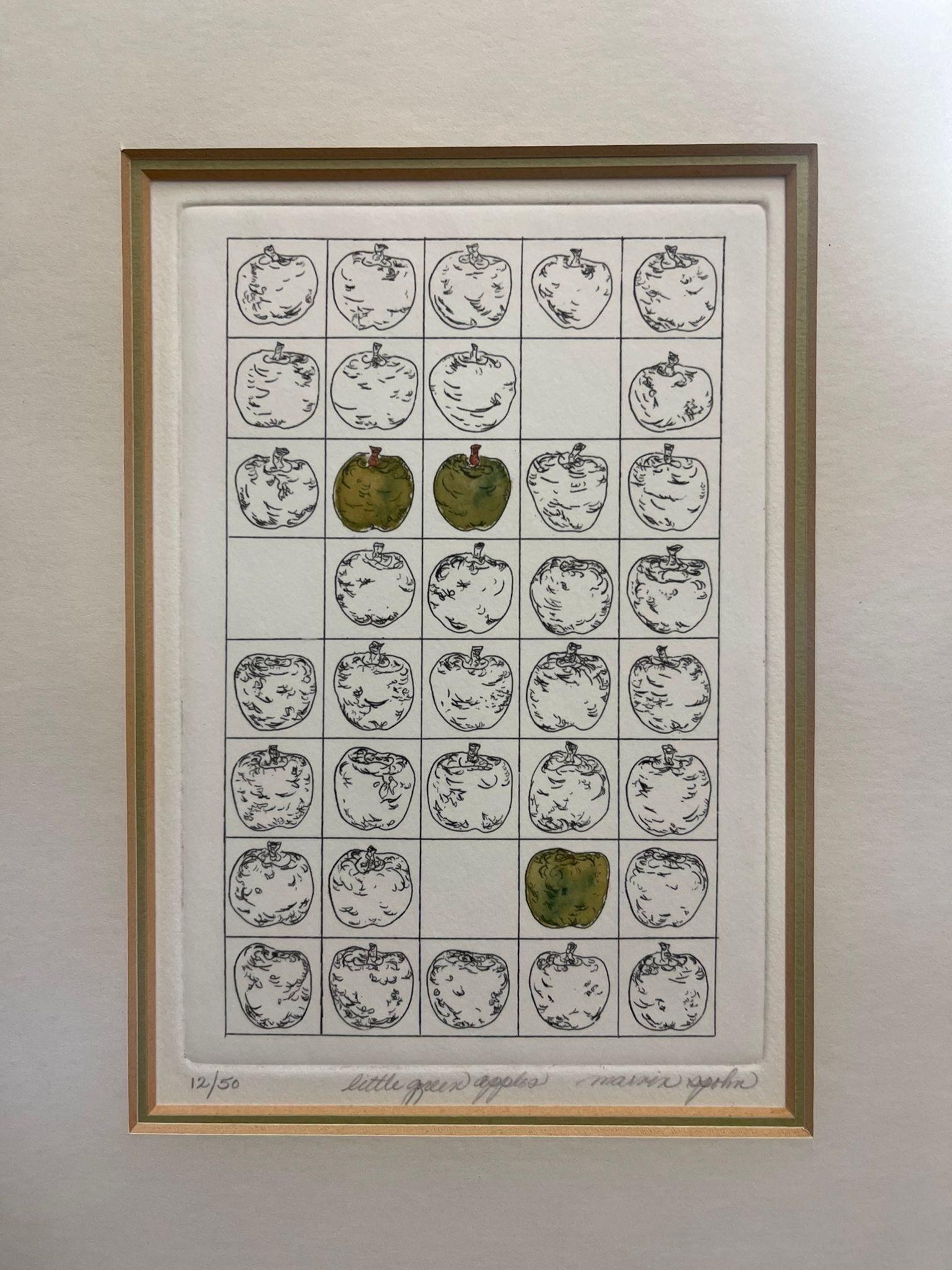 Vintage Signed and Numbered Original Print by Yvonne Davis Titled “ Little Green 2