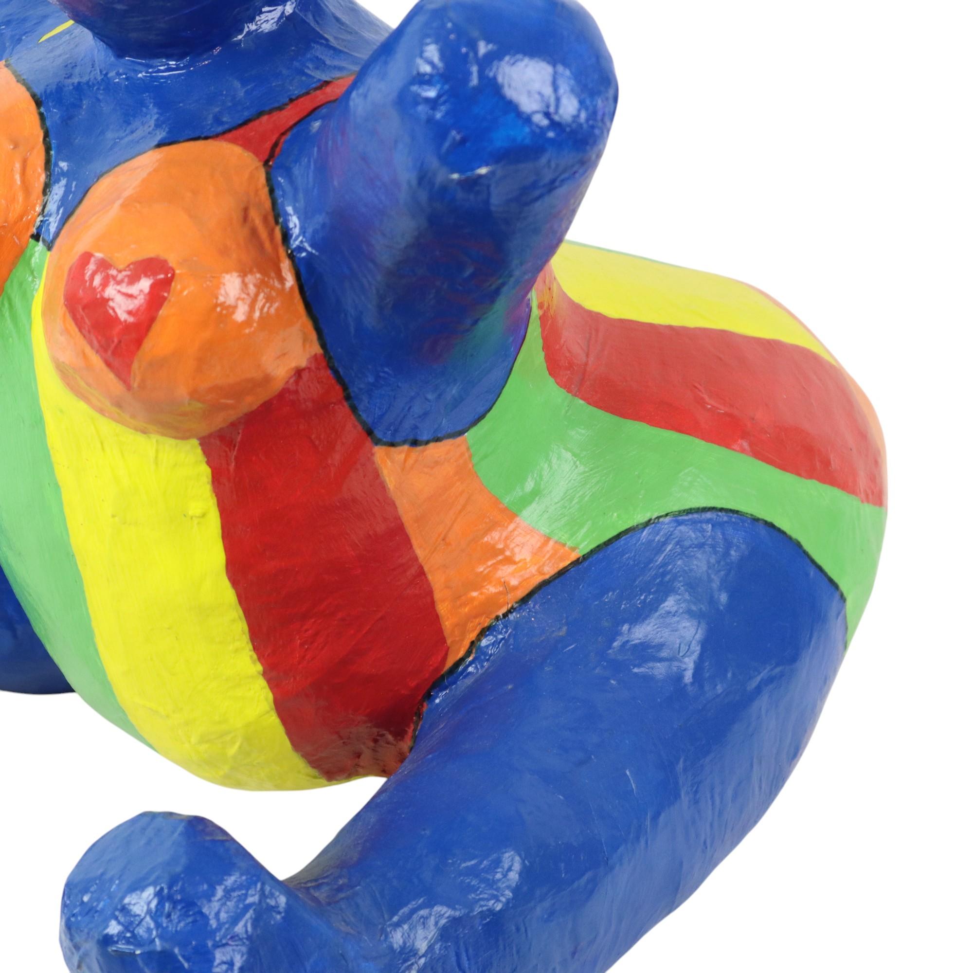 Oggetto d'arte vintage firmato Scultura Fat Lady Papier Maché Pop Art 38cm in vendita 4