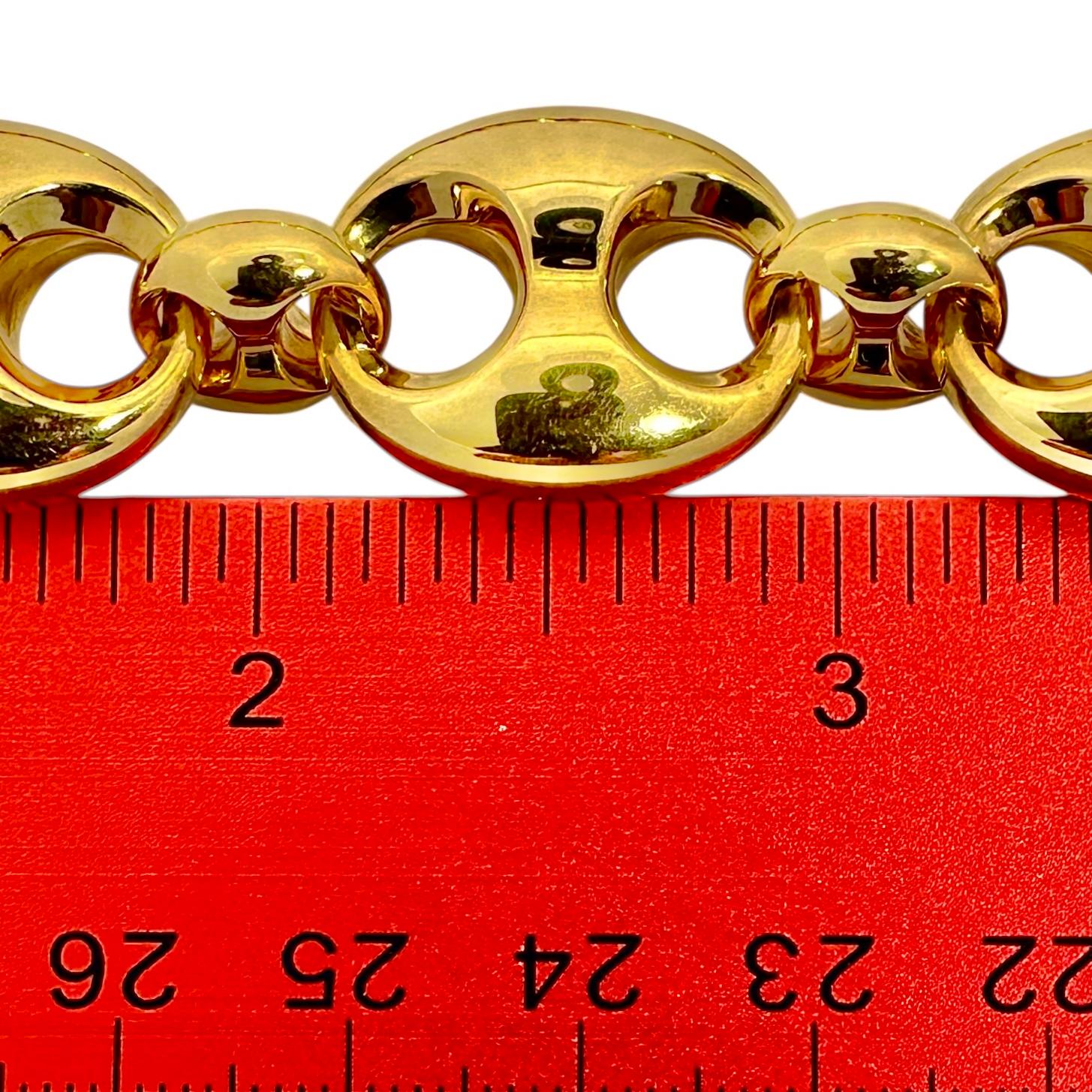 da uomo o donna Vintage By firmato Autentico A Link Gucci Collana lunga 18 pollici in oro giallo 18 carati in vendita