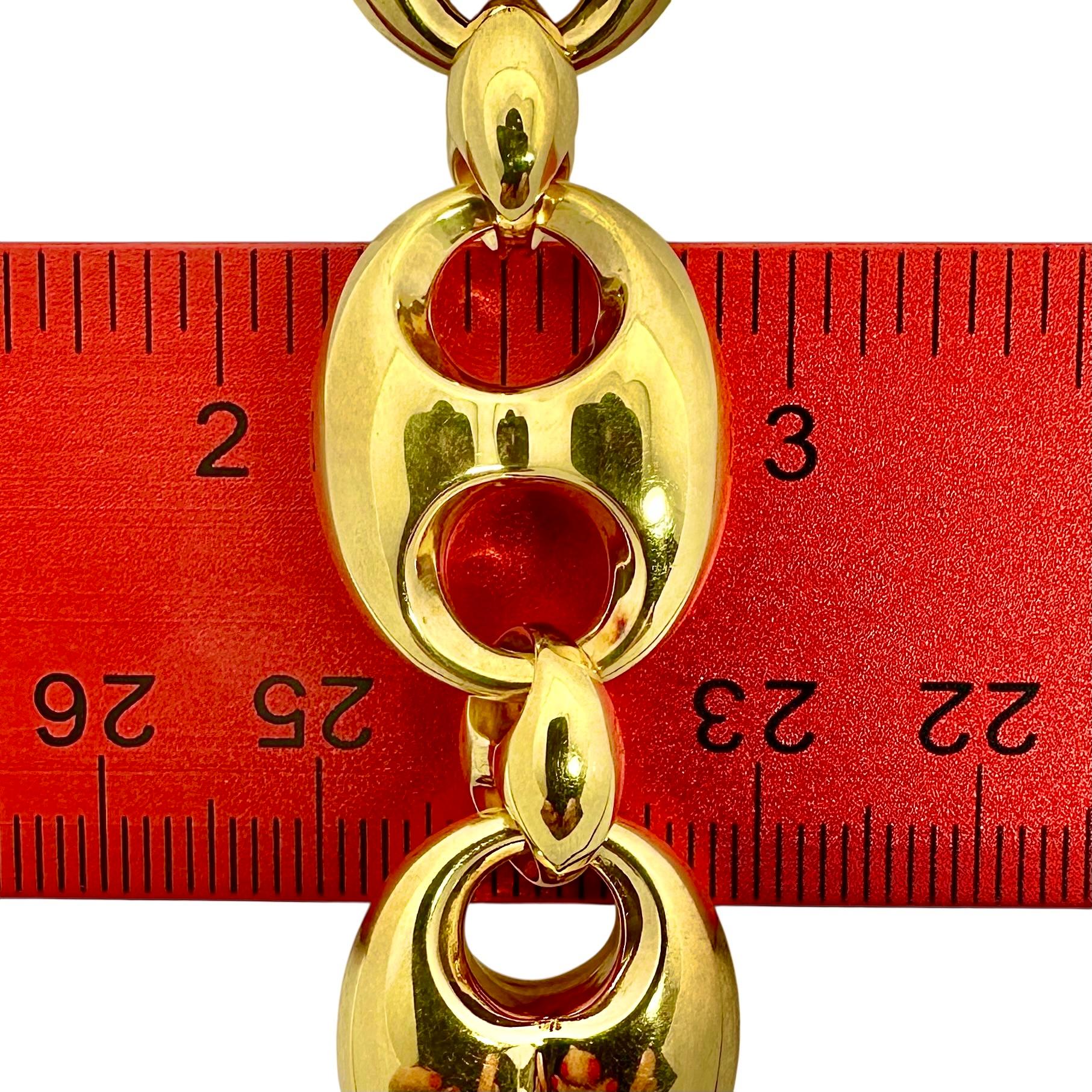 Vintage By firmato Autentico A Link Gucci Collana lunga 18 pollici in oro giallo 18 carati in vendita 1