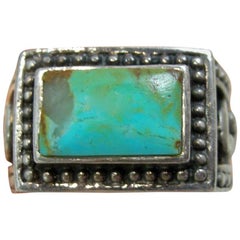 Vintage Signed Barse Turquoise & Sterling Ring, Size 6