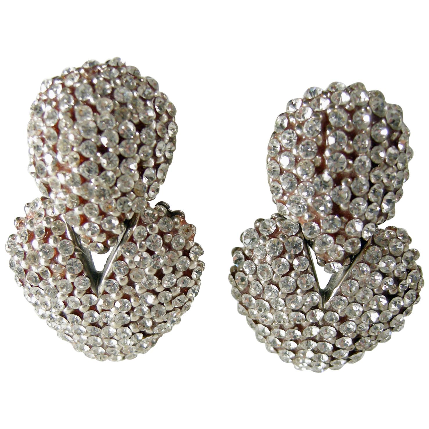 Vintage Signed Bellini for Formart Crystal Drop Earrings