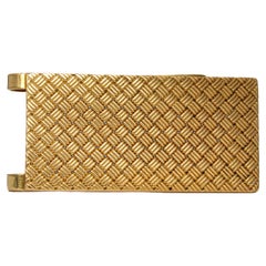 Vintage Signed Cartier 14K Yellow Gold Texture Money Clip