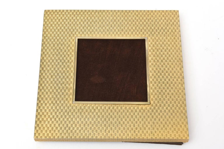 Vintage Signed Cartier Gilded and GoldPlated Textural Tooled Picture Frame at 1stdibs