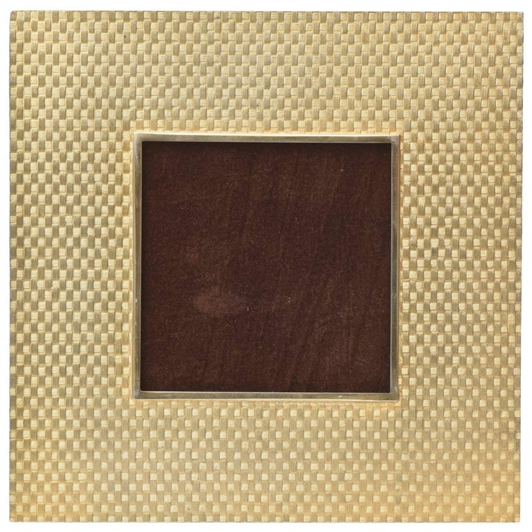 Vintage Signed Cartier Gilded and GoldPlated Textural Tooled Picture Frame at 1stdibs