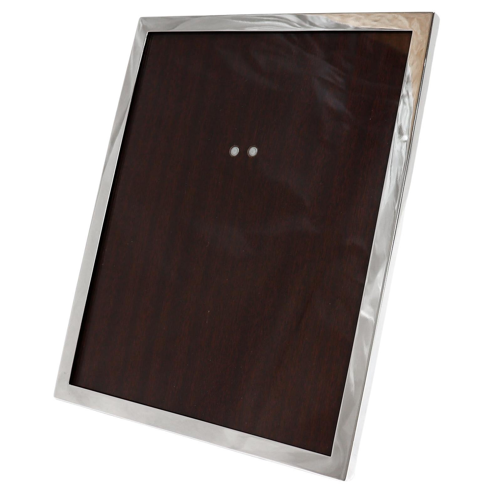 Pre-owned Cartier Vintage Signed  Sterling Silver Mid-century Picture Or Photo Frame In Black