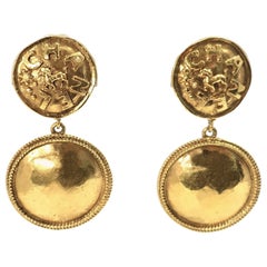 Vintage Signed Chanel 23 Drop Earrings