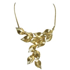 Vintage Signed Christian Dior Leaf
Crystal Bib Necklace Vintage Signed Christian Dior Leaf
Crystal Bib Necklace