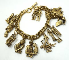 Bracelet à breloques vintage signé Coro 10 Commandments