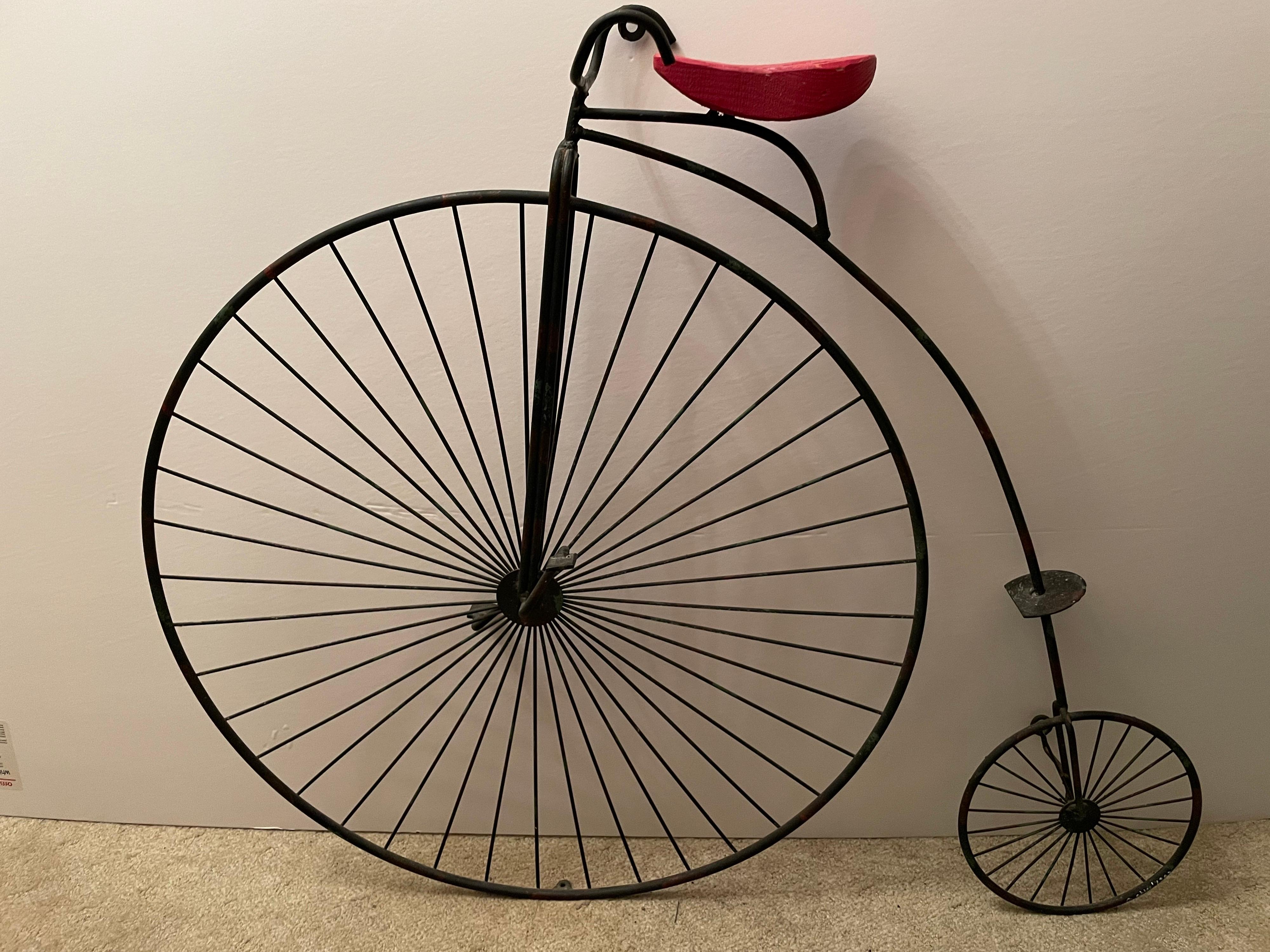 Vintage 1982 Curtis Jere signed iron penny farthing 