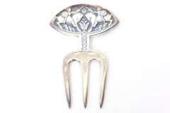 Vintage Signed David Anderson Swedish Silver-Plate Meat Or Bread Fork Viking