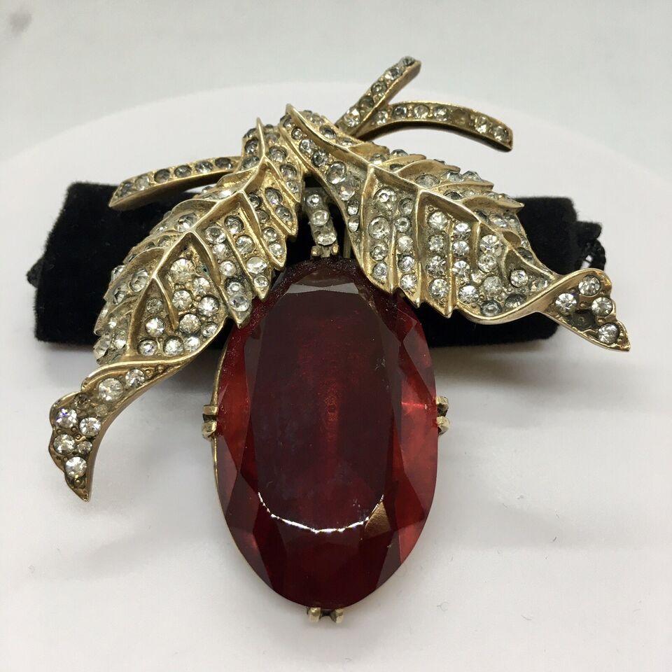 Vintage Signed Eisenberg Original Sterling Silver Rhinestone Brooch Blueberry For Sale 7