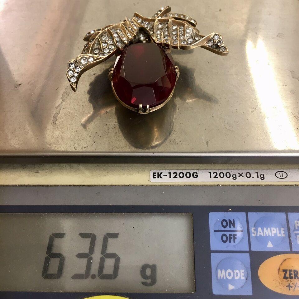 Vintage Signed Eisenberg Original Sterling Silver Rhinestone Brooch Blueberry For Sale 9