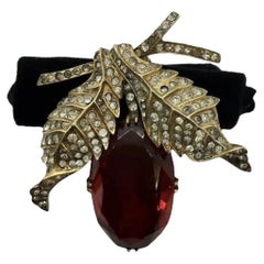Broche vintage signée Eisenberg en argent sterling avec strass bleuberry