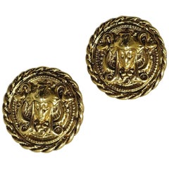 Retro Signed Erwin Pearl Medusa Earrings