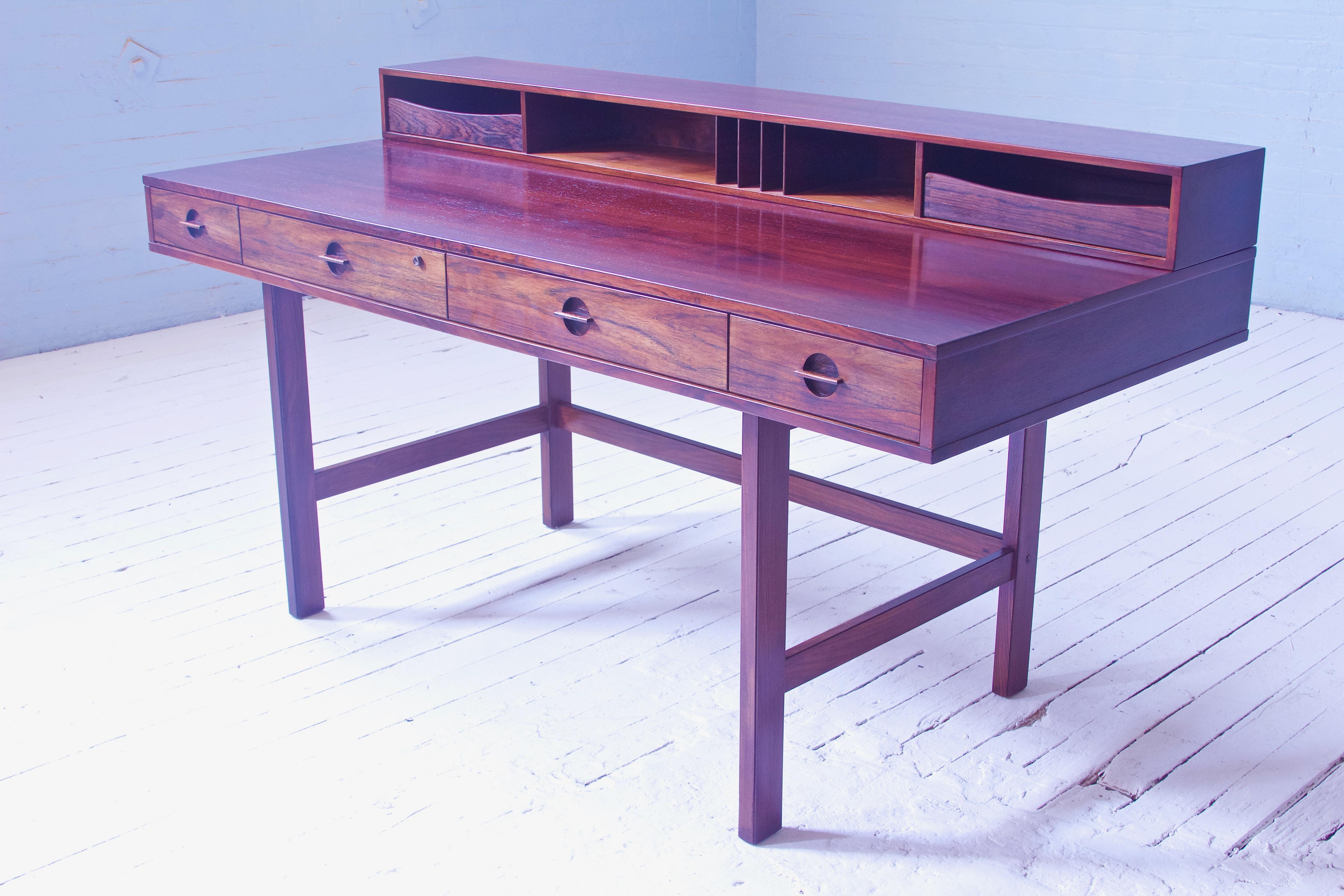 Danish Vintage Signed Flip-Top Desk by Peter Løvig-Nielsen for Løvig, Dansk, 1973