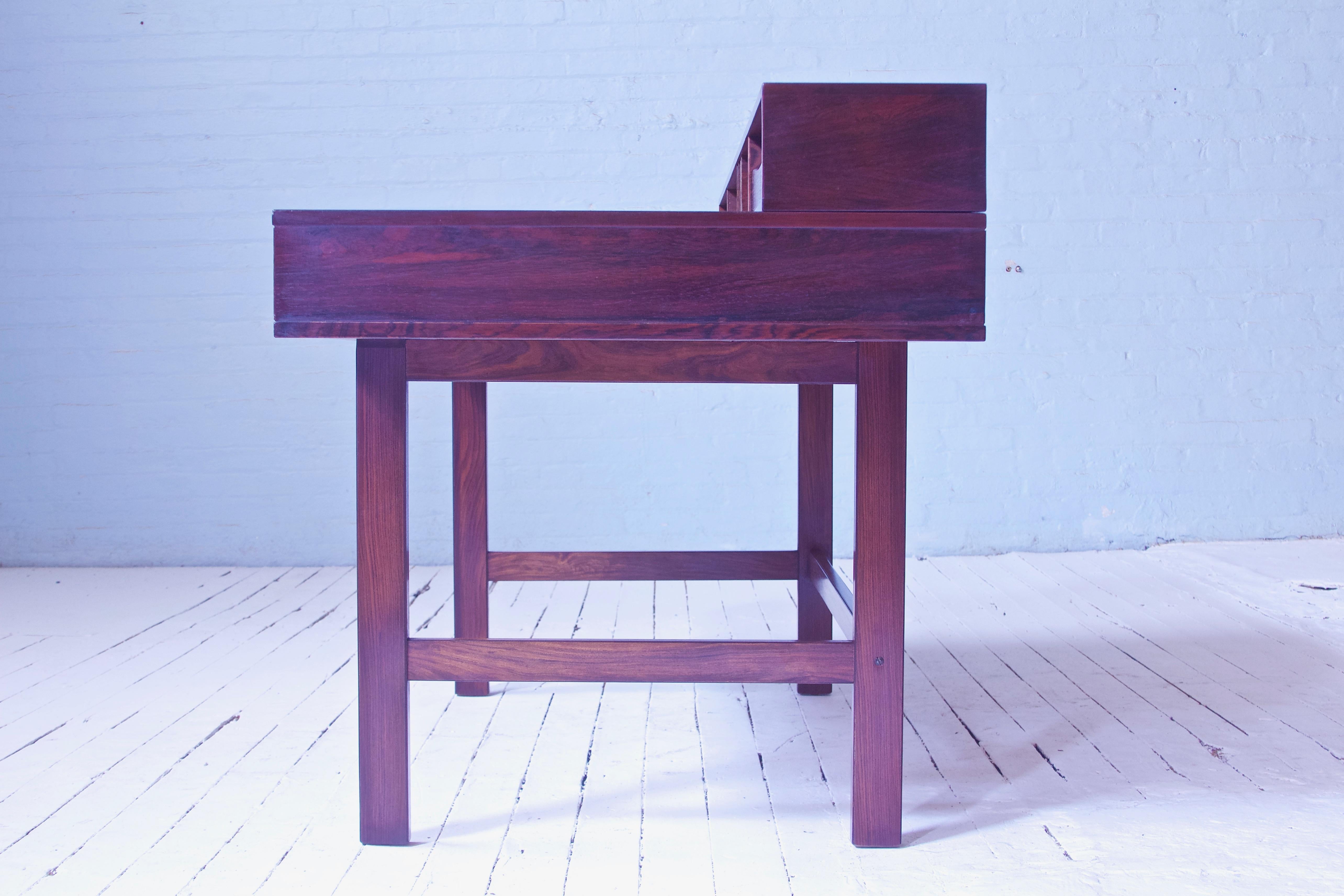 Hardwood Vintage Signed Flip-Top Desk by Peter Løvig-Nielsen for Løvig, Dansk, 1973